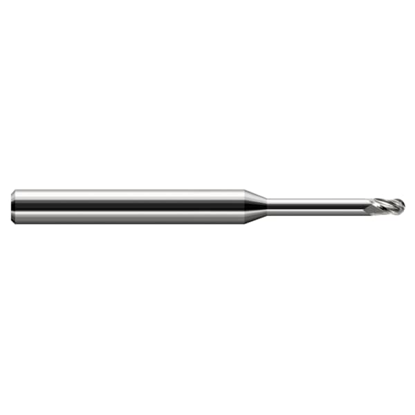 Miniature End Mill - Ball - Long Reach, Stub Flute, 0.2500" (1/4)